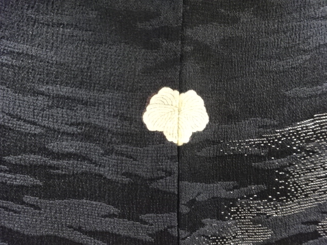  大正ロマン　紋錦紗　源氏香に桐模様織出し一つ紋長絵羽織